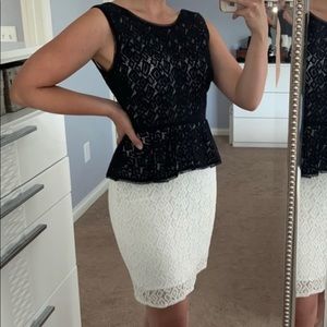 NWT Max and Cleo Black and White Lace Dress Size 8
